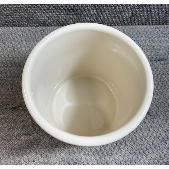 Longaberger Pottery Red & Ivory Woven Traditions 7 x 6 Utensil Crock - Picture 2 of 5